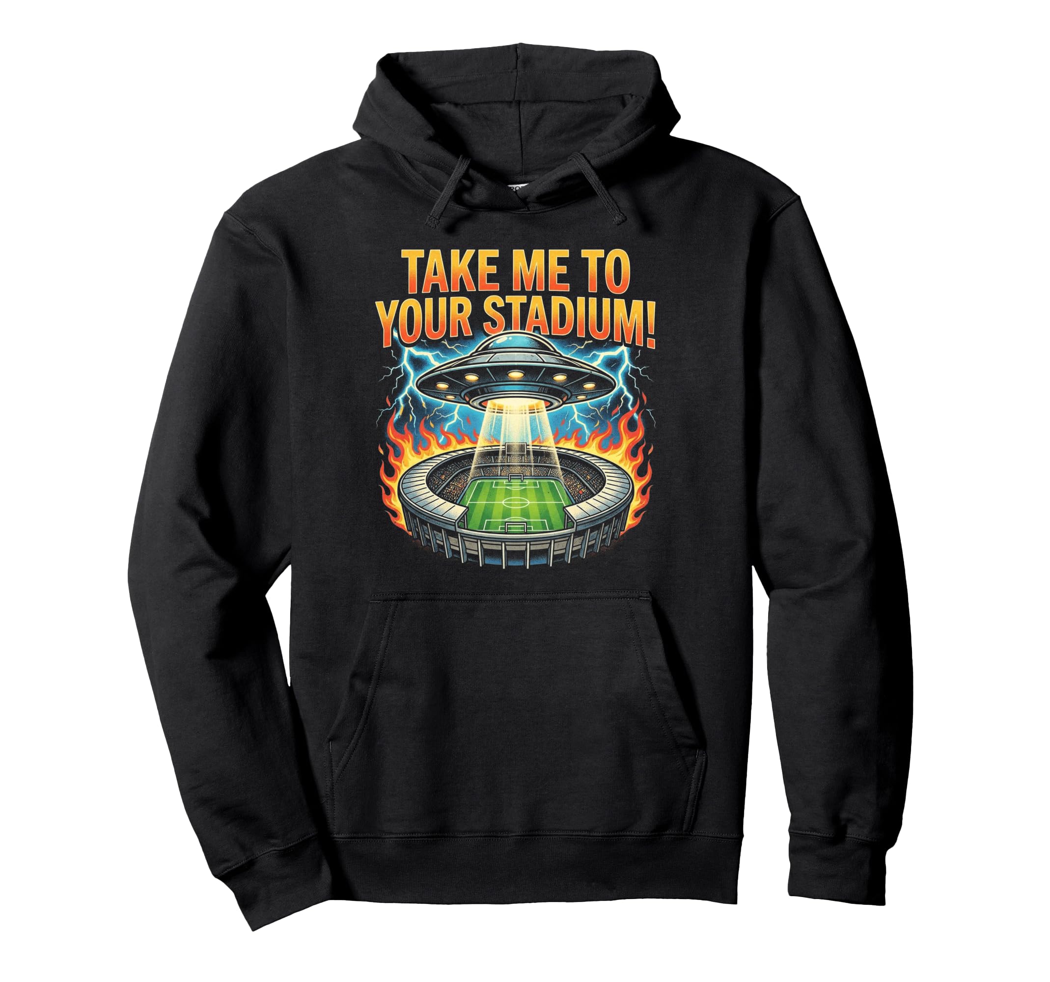 Funny Soccer Ufo Alien Sci Fi Football Hoodie - Trendy Graphic Men Women - T-Shirt, Sweatshirt, Hoodie