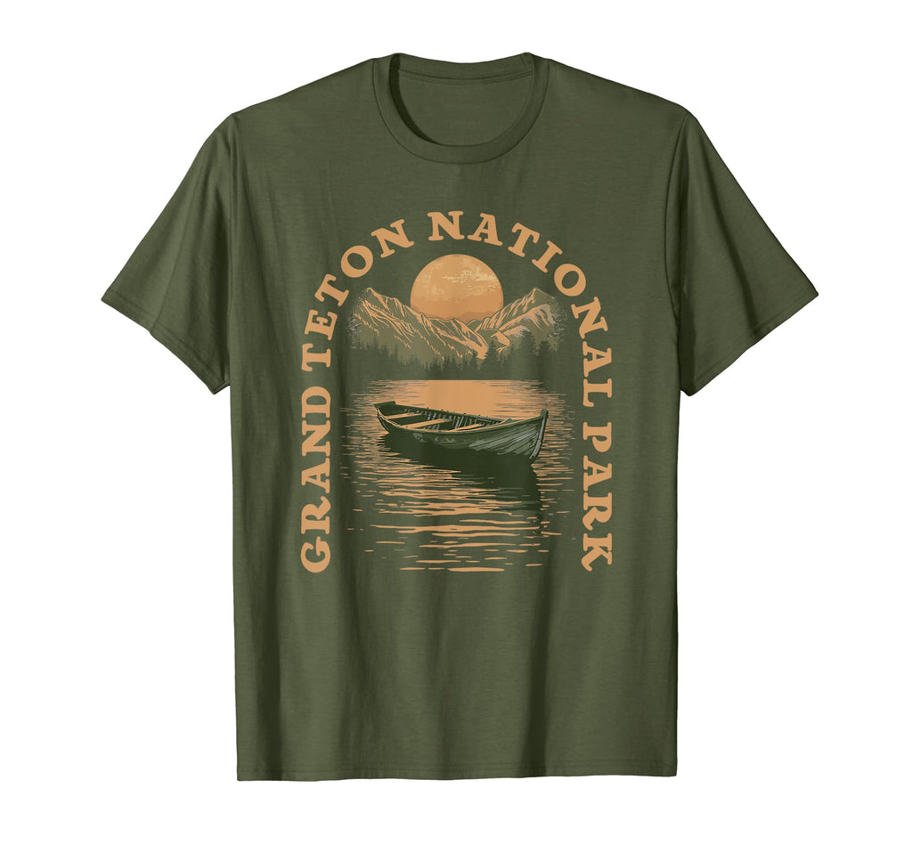 Grand Teton National Park Boat Lake T-Shirt - Unique Graphic Unisex - T-Shirt, Sweatshirt, Hoodie
