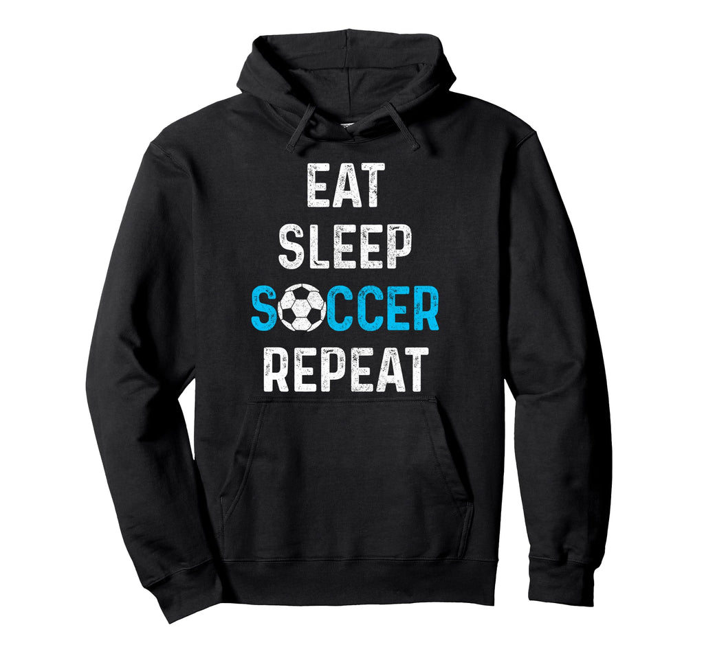 Eat Sleep Soccer Repeat Soccer Player Hoodie - Graphic Print for Adults - T-Shirt, Sweatshirt, Hoodie