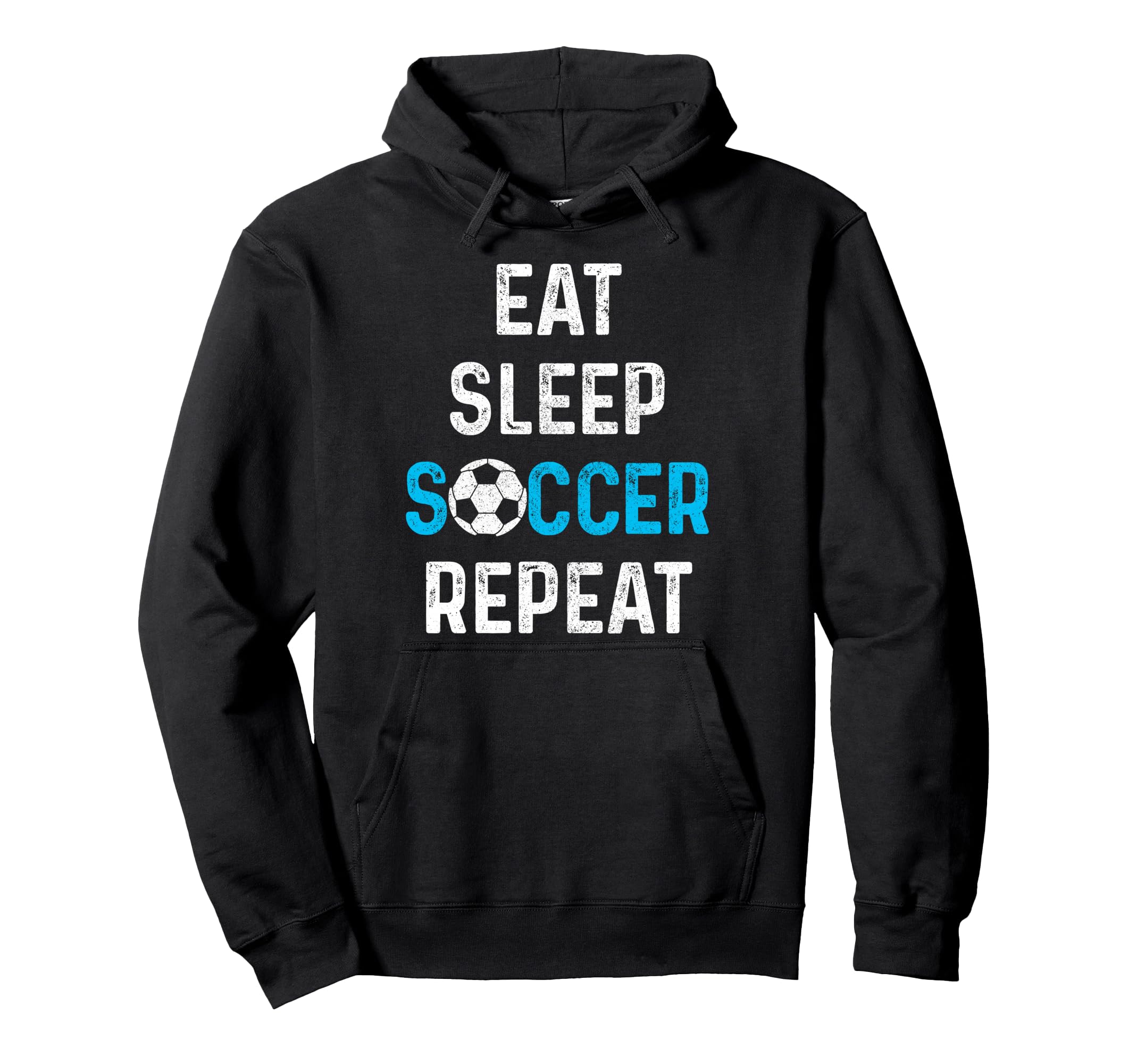 Eat Sleep Soccer Repeat Soccer Player Hoodie - Graphic Print for Adults - T-Shirt, Sweatshirt, Hoodie