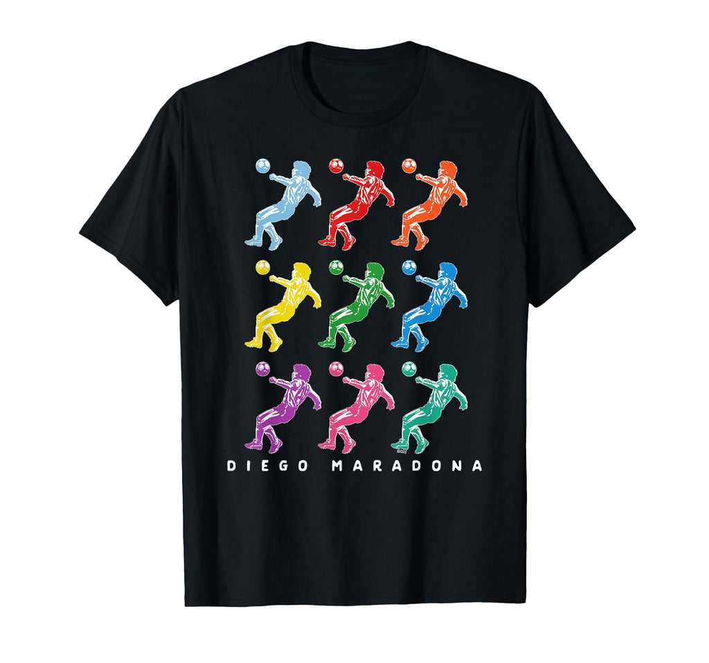 80S Pop Art Diego Maradona Soccer T-Shirt - Novelty Apparel for Adults - T-Shirt, Sweatshirt, Hoodie