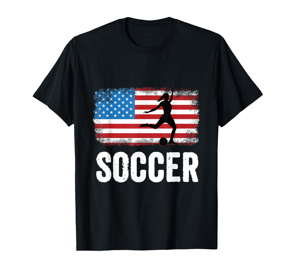American Flag Soccer Usa Distressed T-Shirt - Trendy Graphic for Adults - T-Shirt, Sweatshirt, Hoodie