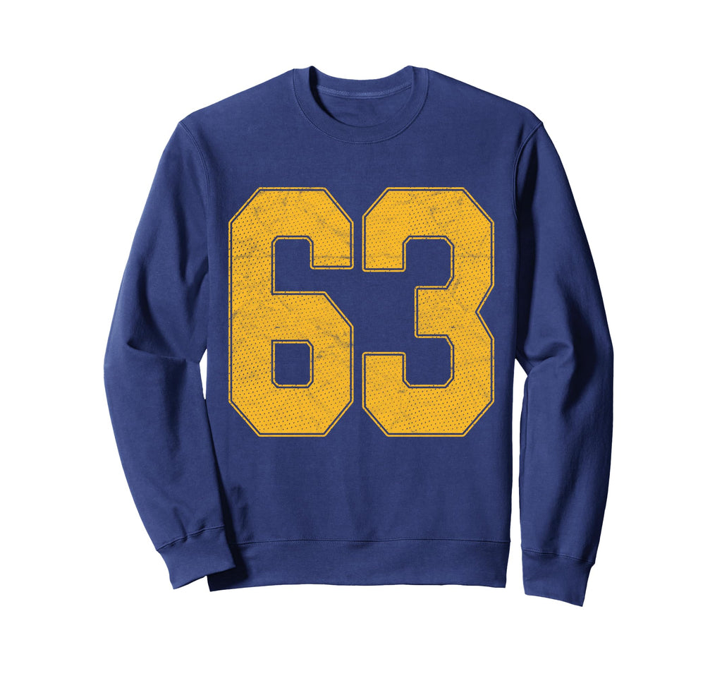 Number 63 Numbered Uniform Sports Sweatshirt - Aesthetic Graphic Men Women - T-Shirt, Sweatshirt, Hoodie