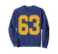 Number 63 Numbered Uniform Sports Sweatshirt - Aesthetic Graphic Men Women - T-Shirt, Sweatshirt, Hoodie