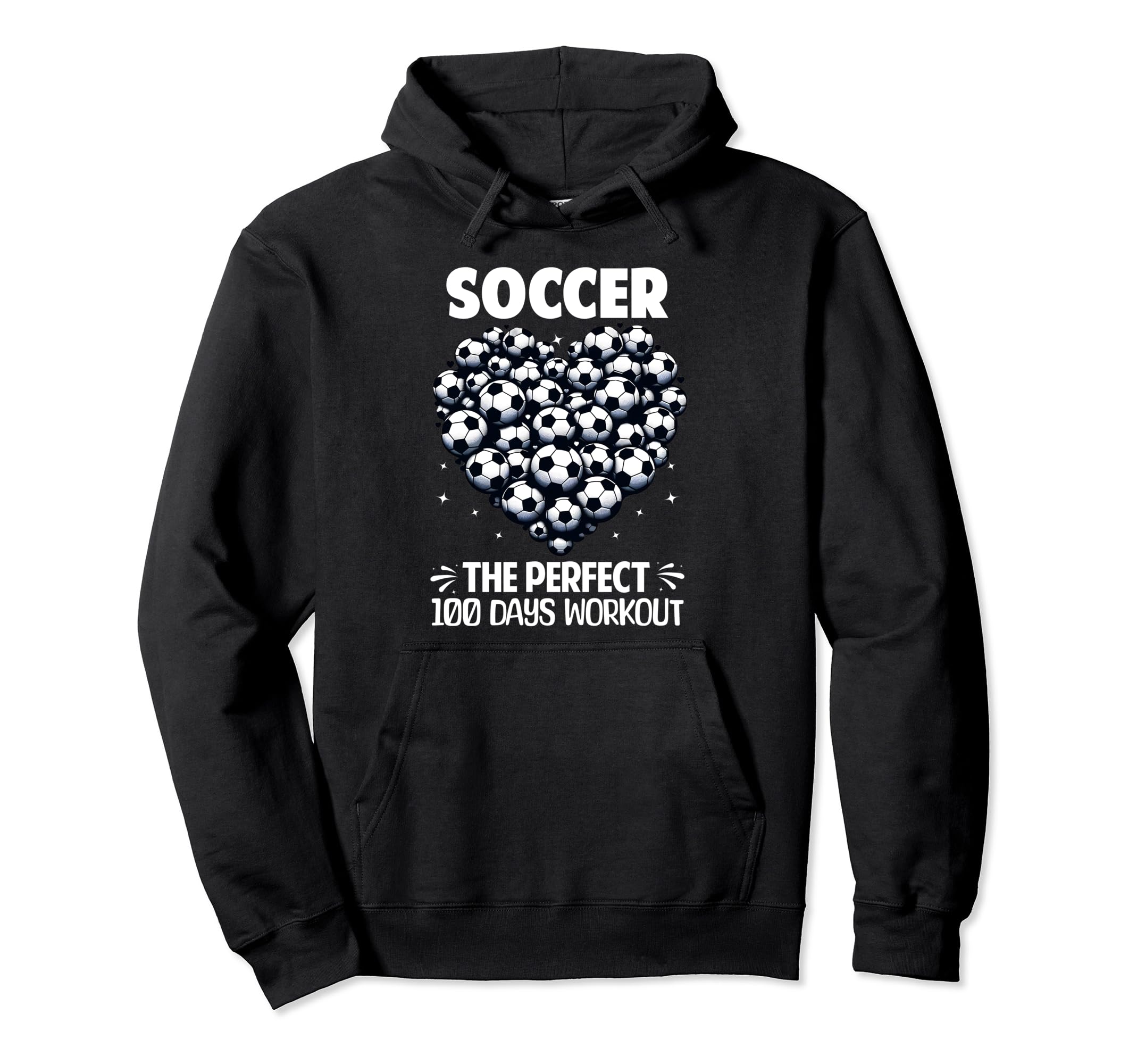 100 Days School Soccer Heart Love Hoodie - Aesthetic Graphic for Adults - T-Shirt, Sweatshirt, Hoodie