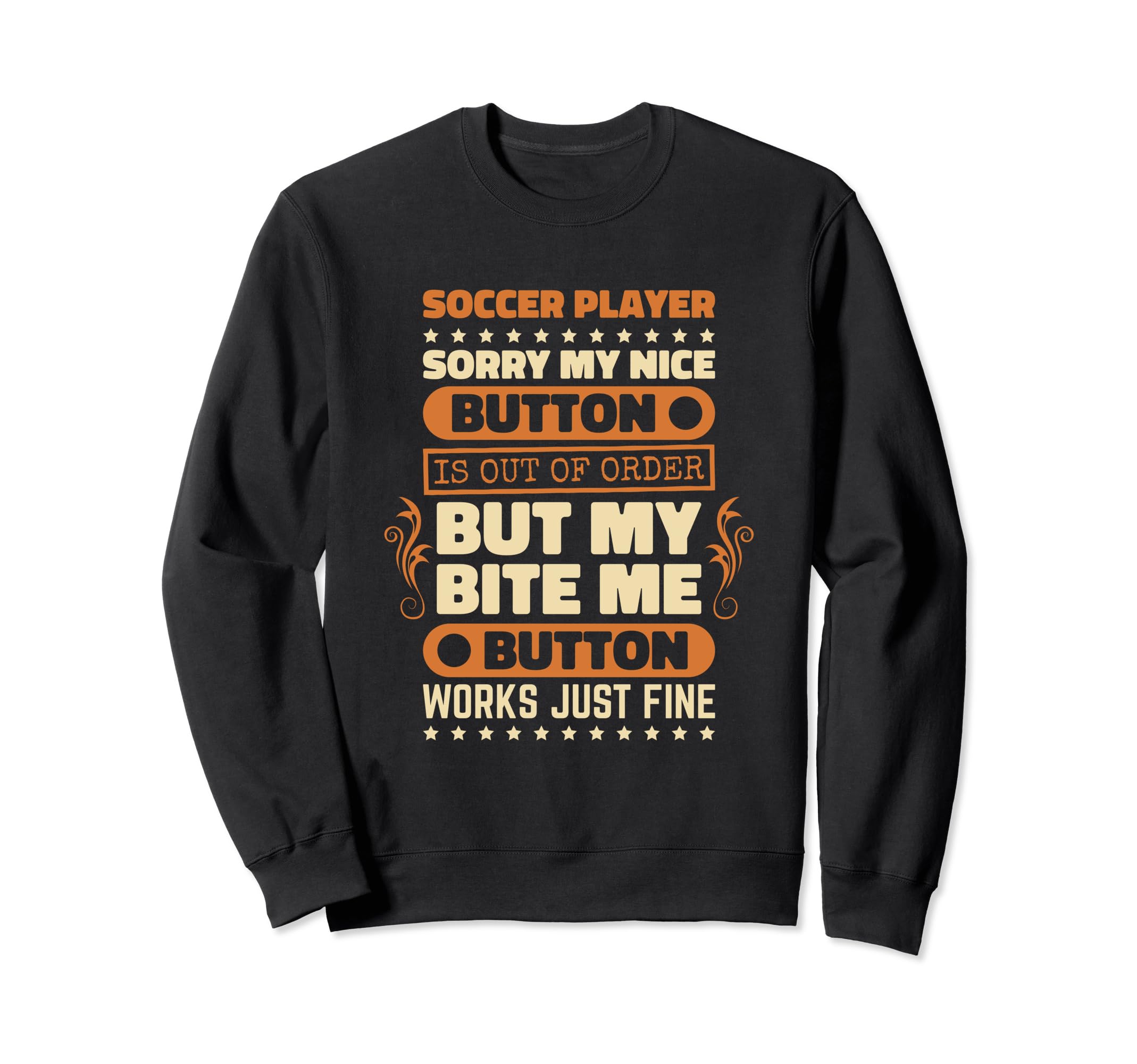 Bite Button Works Soccer Players Sweatshirt - Custom Art Print for Adults - T-Shirt, Sweatshirt, Hoodie
