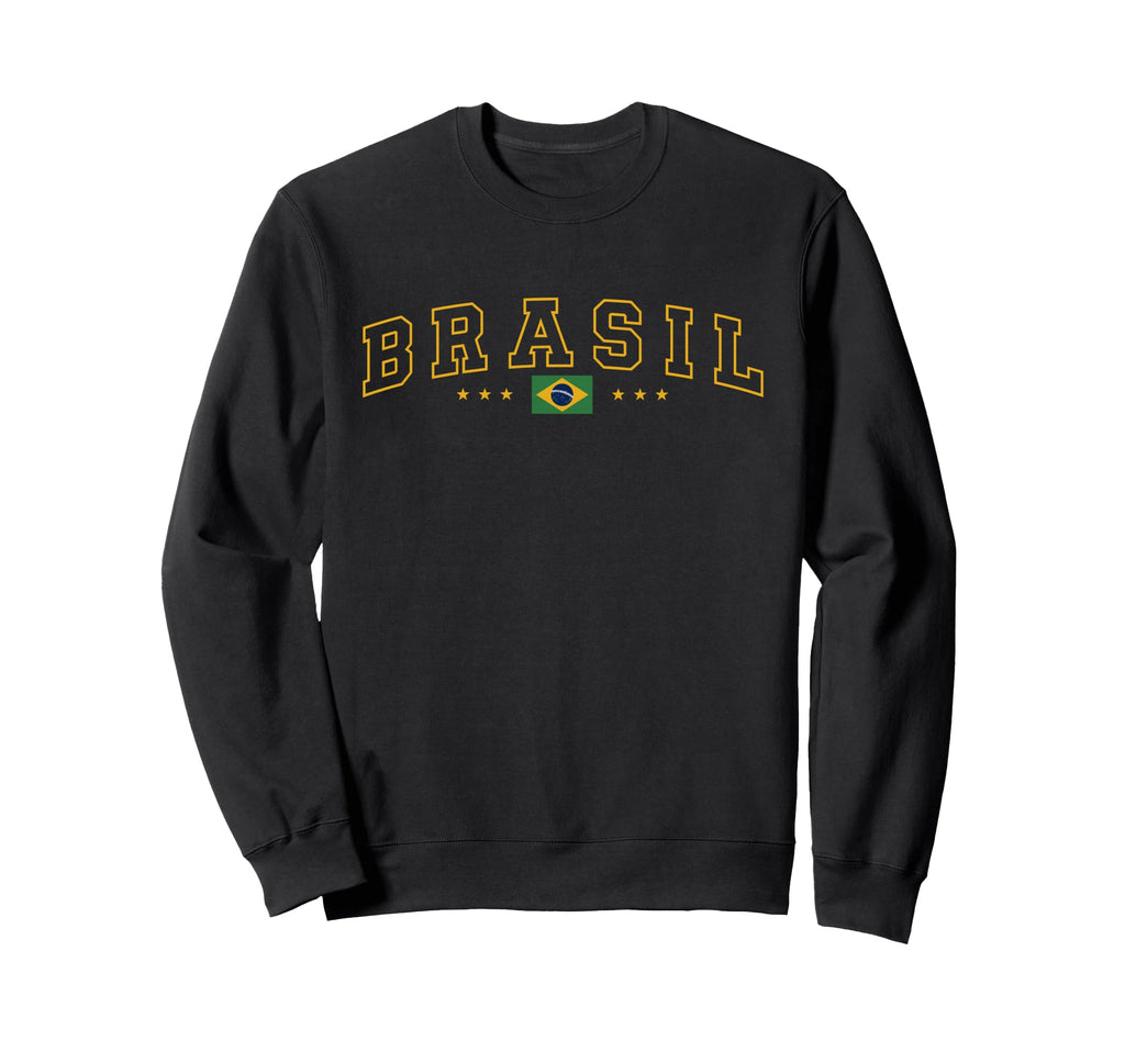 Brasil Flag College Brazil Sweatshirt - Streetwear Style Unisex - T-Shirt, Sweatshirt, Hoodie