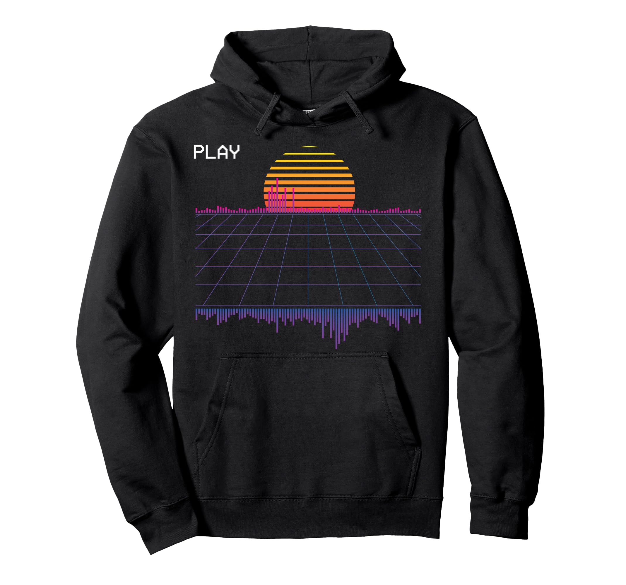 Outrun Synthwave Retrowave Wave Sunset Hoodie - Minimalist Print Men Women - T-Shirt, Sweatshirt, Hoodie