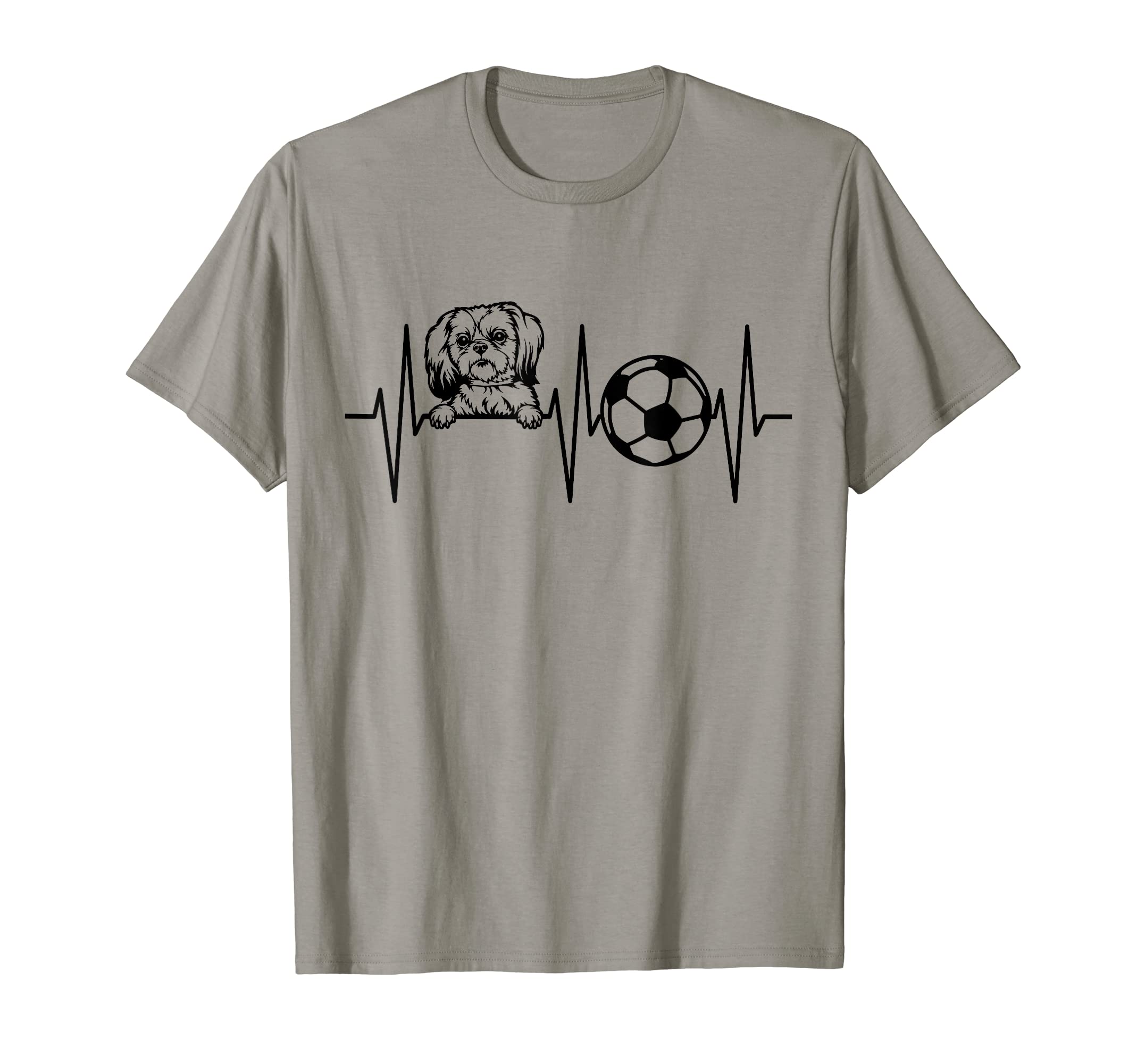 Shih Tzu Soccer Lover Heartbeat Dog T-Shirt - Aesthetic Graphic Men Women - T-Shirt, Sweatshirt, Hoodie