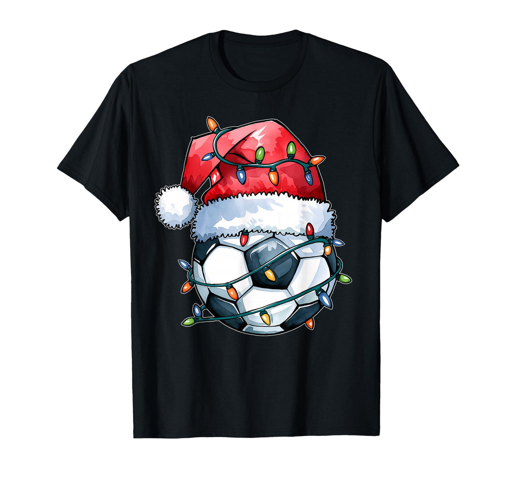 Soccer Funny Holiday Soccer Santa Hat T-Shirt - Fun Novelty Design Unisex - T-Shirt, Sweatshirt, Hoodie