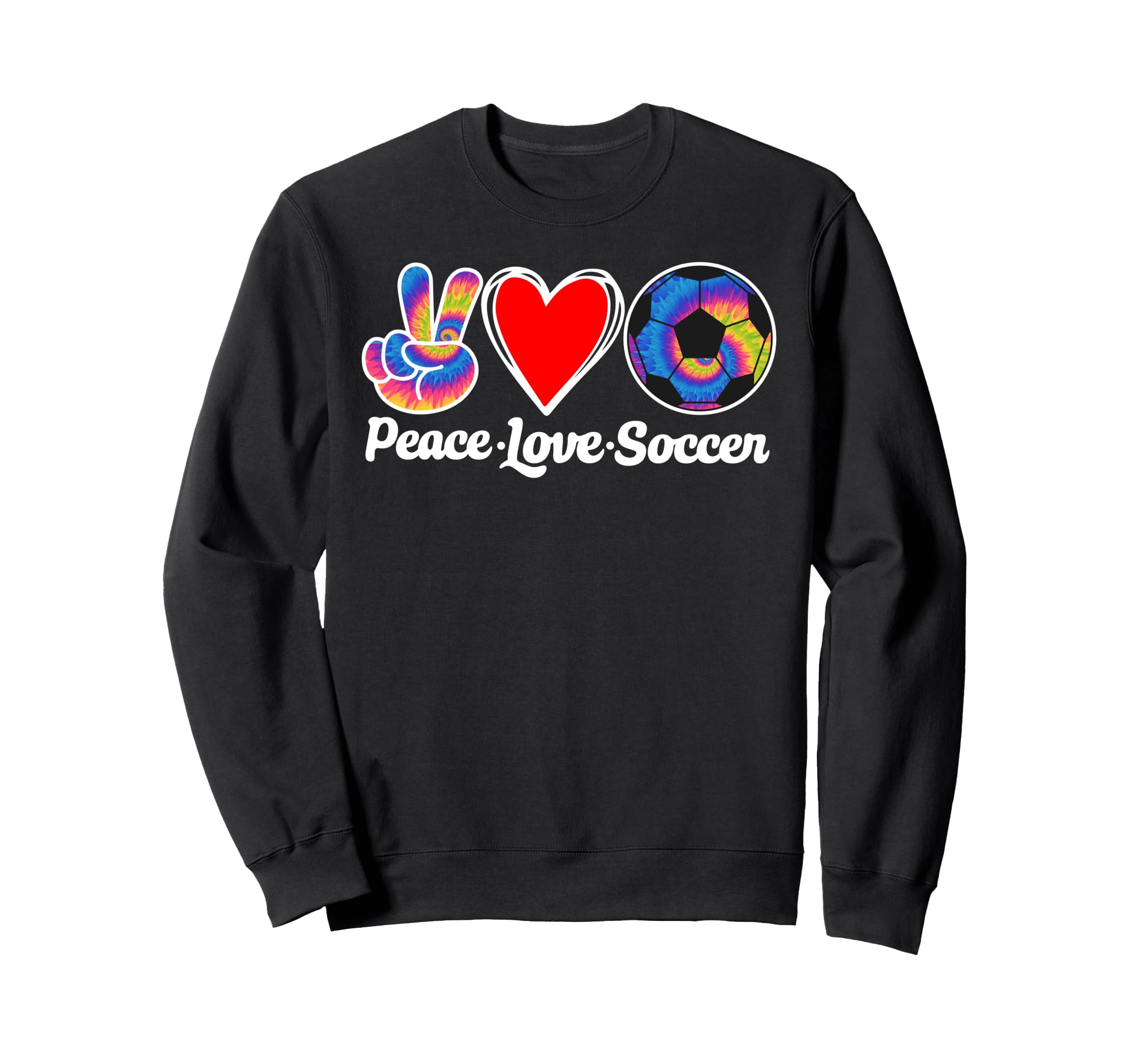 Peace Love Soccer Heart Ball Gift Love T-Shirt - Aesthetic Graphic Unisex - T-Shirt, Sweatshirt, Hoodie