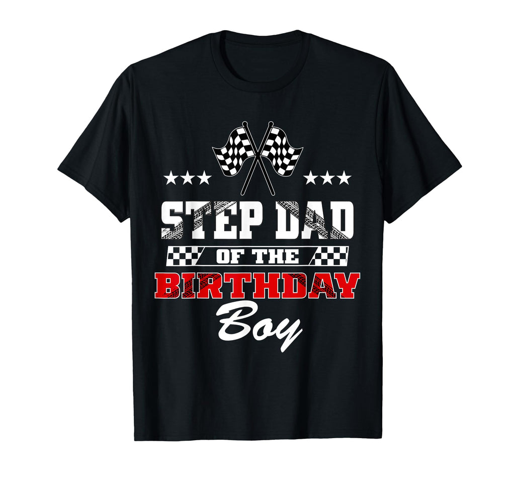 Step Dad Birthday Soccer Party Family T-Shirt - Minimalist Print Men Women - T-Shirt, Sweatshirt, Hoodie