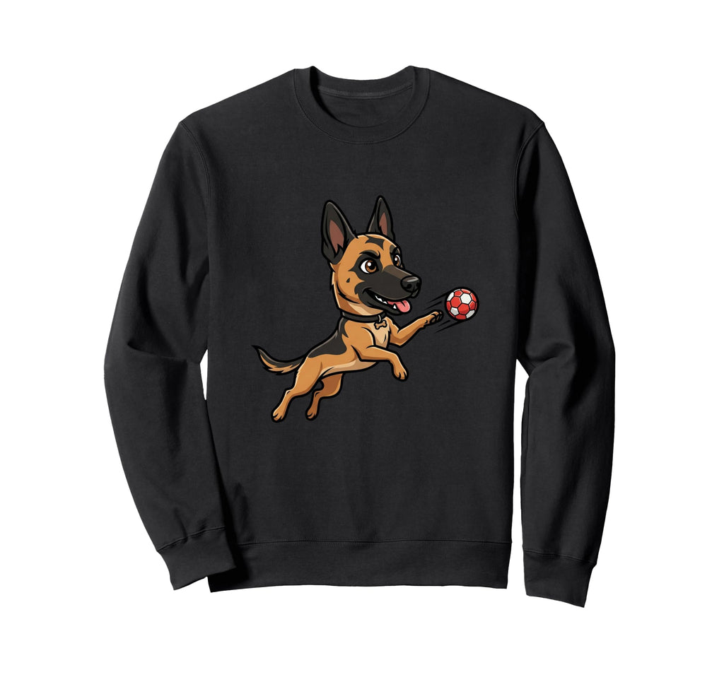 Soccer Ball German Shepherd Dog Play Sweatshirt - Graphic Print Unisex - T-Shirt, Sweatshirt, Hoodie