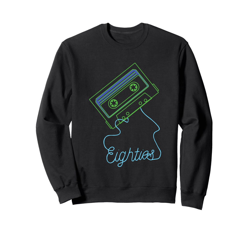 Eighties Cassette Tape Music Sweatshirt - Casual Everyday Wear Men Women - T-Shirt, Sweatshirt, Hoodie
