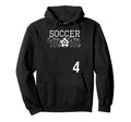 Number 4 Soccer Mom Mothers Day 4 Player Hoodie - Aesthetic Graphic Unisex - T-Shirt, Sweatshirt, Hoodie