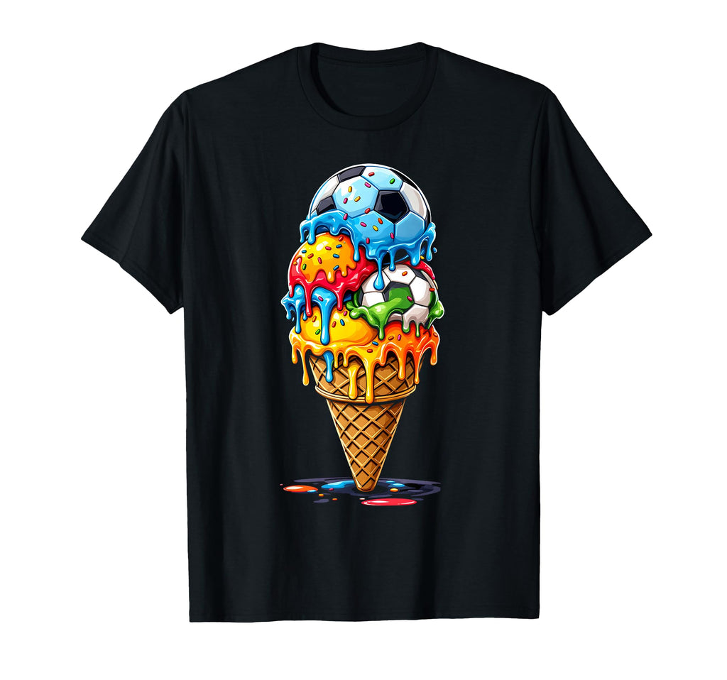 Soccer Drip Ice Cream Drip Sprinkles T-Shirt - Trendy Graphic Men Women - T-Shirt, Sweatshirt, Hoodie