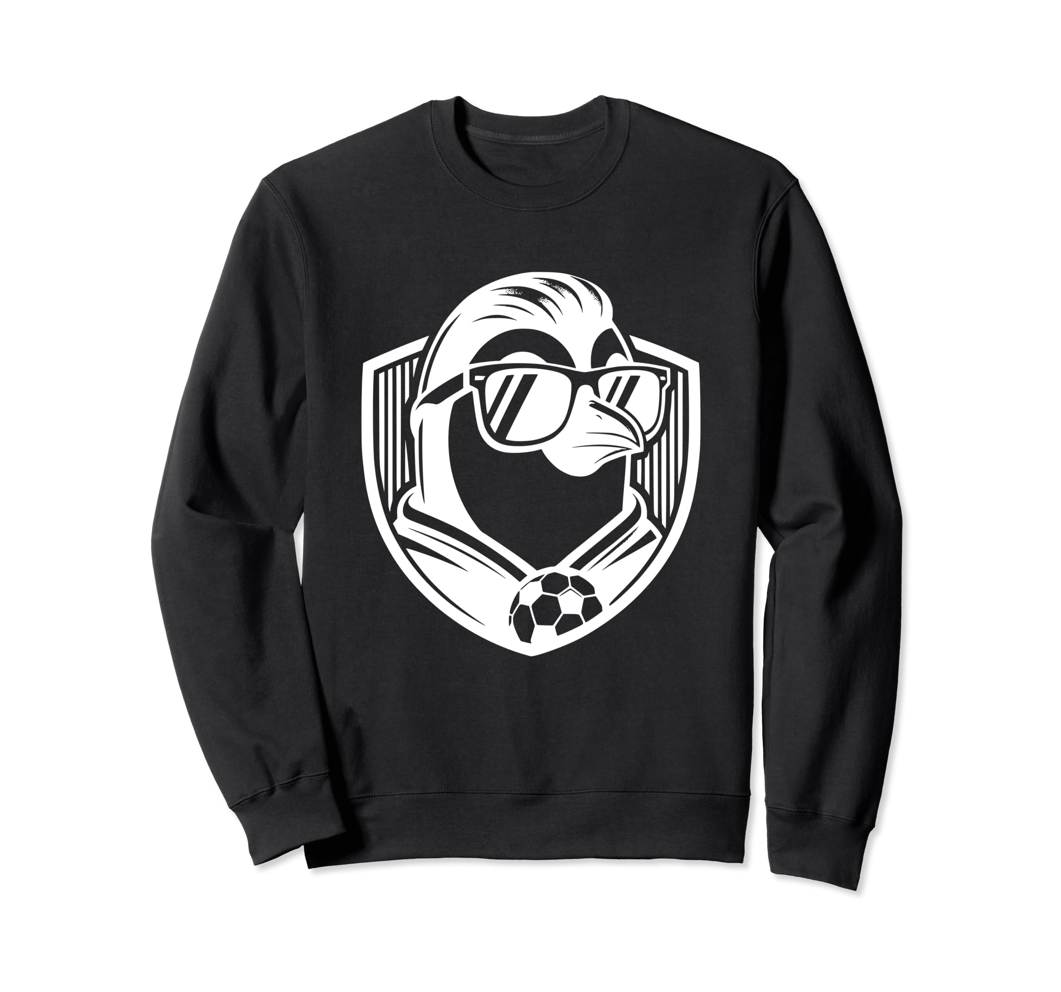 White Silhouette Penguin Soccer Ball Sweatshirt - Graphic Print for Adults - T-Shirt, Sweatshirt, Hoodie