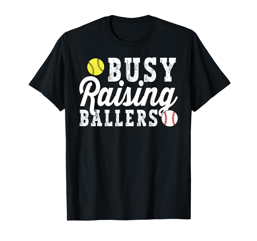 Busy Raising Ballers Baseball T-Shirt - Novelty Apparel for Adults - T-Shirt, Sweatshirt, Hoodie