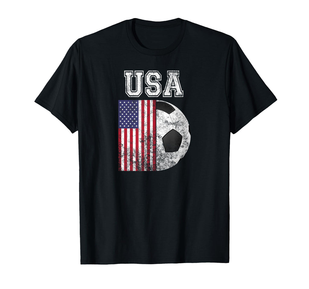 Usa Flag Soccer Futbol Football T-Shirt - Aesthetic Graphic for Adults - T-Shirt, Sweatshirt, Hoodie