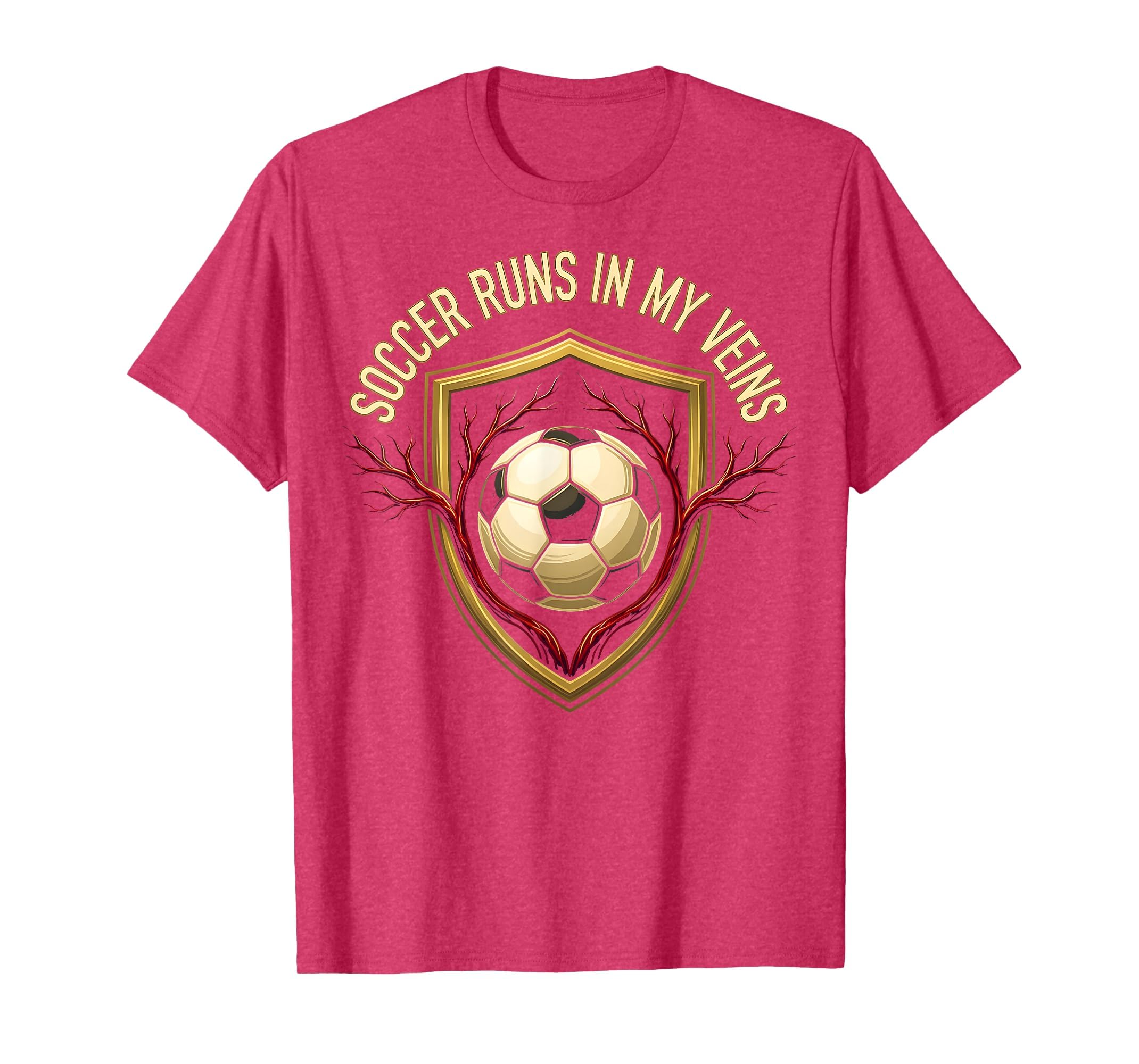 Soccer Runs My Veins Passionate Fan T-Shirt - Casual Everyday Wear Unisex - T-Shirt, Sweatshirt, Hoodie