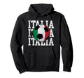 Italia Flag Soccer Ball Italian Hoodie - Casual Everyday Wear for Adults - T-Shirt, Sweatshirt, Hoodie