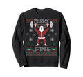 Merry Liftmas Ugly Santa Claus Sweatshirt - Fun Novelty Design Men Women - T-Shirt, Sweatshirt, Hoodie