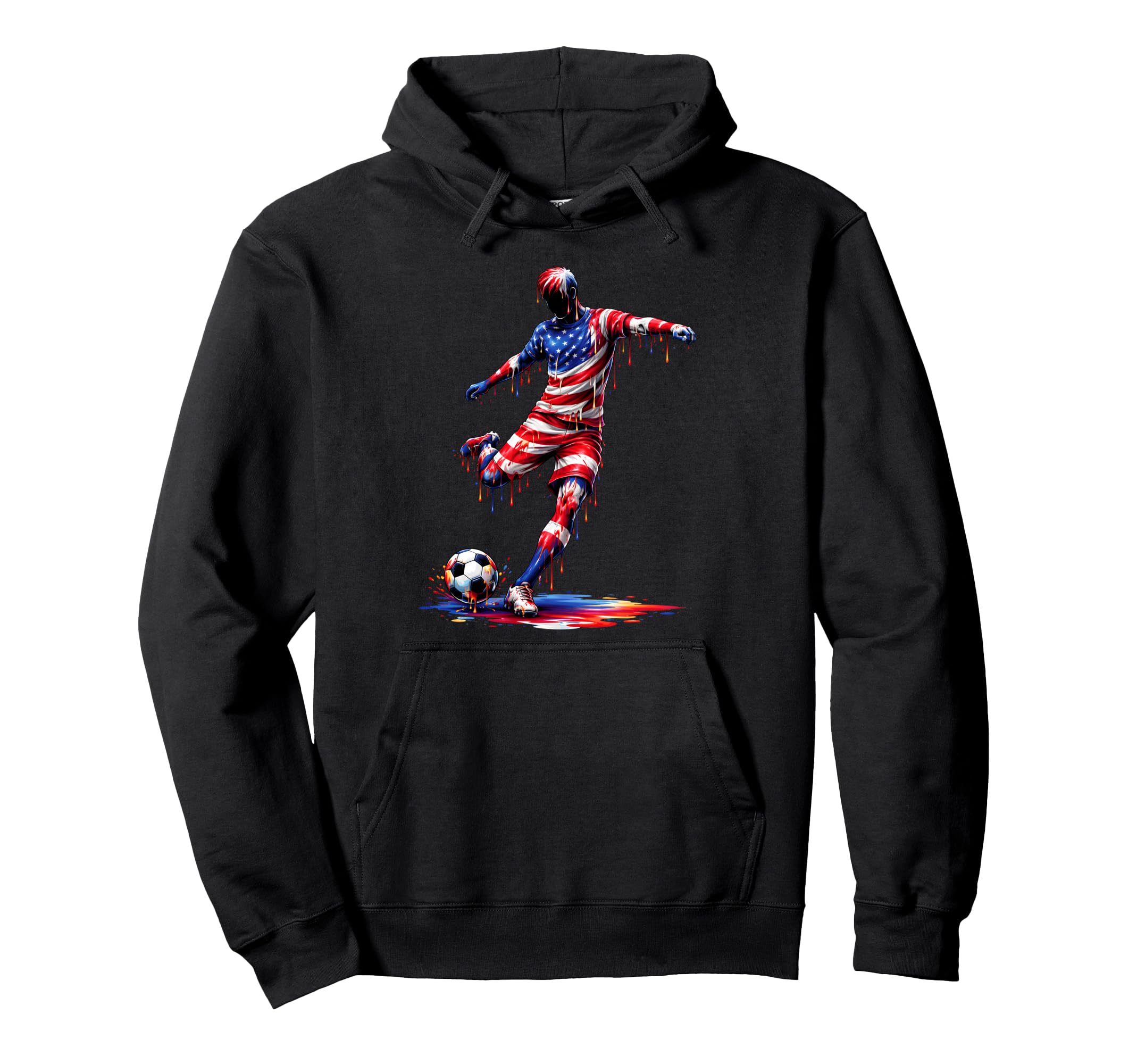 Soccer Drip American Flag 4Th July Hoodie - Casual Everyday Wear Unisex - T-Shirt, Sweatshirt, Hoodie