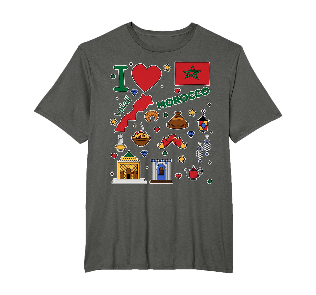 I Love Morocco Hand Drawn Moroccan T-Shirt - Minimalist Print Unisex - T-Shirt, Sweatshirt, Hoodie