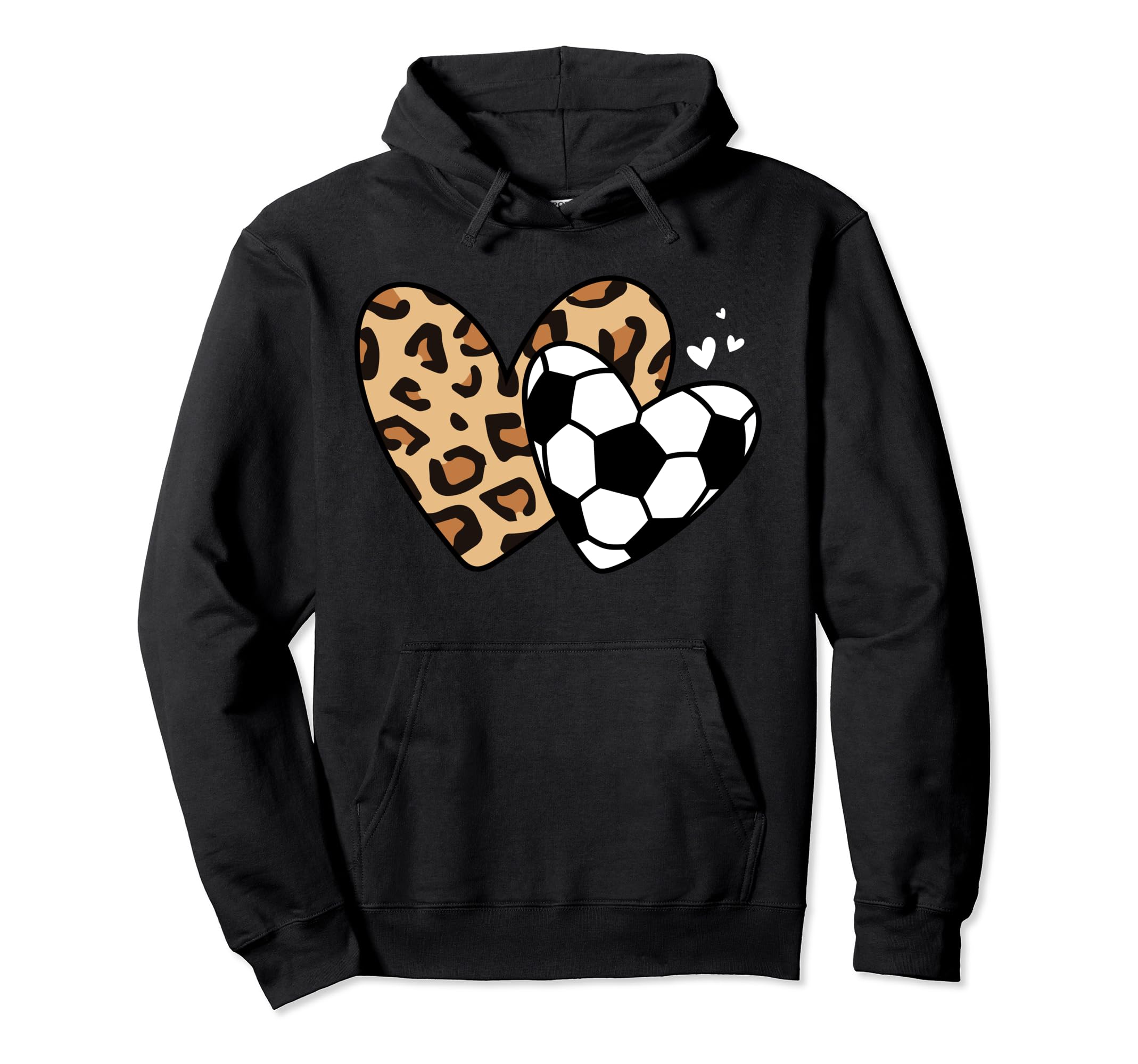 Soccer Heart Leopard Heart Funny Hoodie - Casual Everyday Wear Unisex - T-Shirt, Sweatshirt, Hoodie