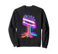 Dripping Paint Art Cassette Sweatshirt - Fun Novelty Design for Adults - T-Shirt, Sweatshirt, Hoodie