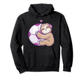 Soccer Purple Football Sloth Hoodie - Casual Everyday Wear Men Women - T-Shirt, Sweatshirt, Hoodie