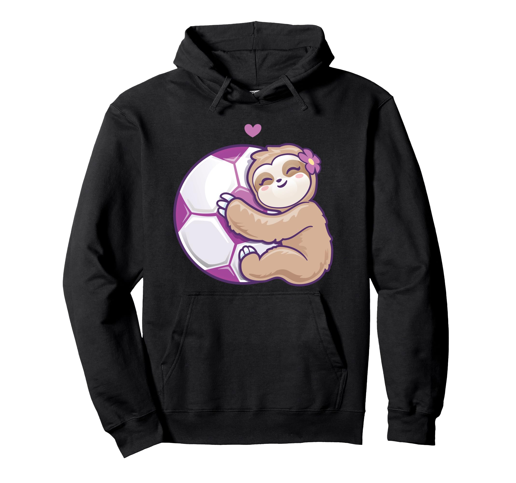 Soccer Purple Football Sloth Hoodie - Casual Everyday Wear Men Women - T-Shirt, Sweatshirt, Hoodie