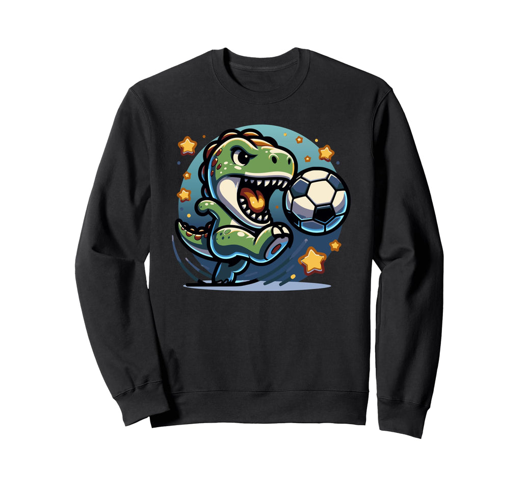 Soccer Player T Rex Dinosaur Kicking Sweatshirt - Trendy Graphic Men Women - T-Shirt, Sweatshirt, Hoodie