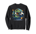 T Rex Dinosaur Kicking Soccer Ball Sweatshirt - Graphic Print Men Women - T-Shirt, Sweatshirt, Hoodie