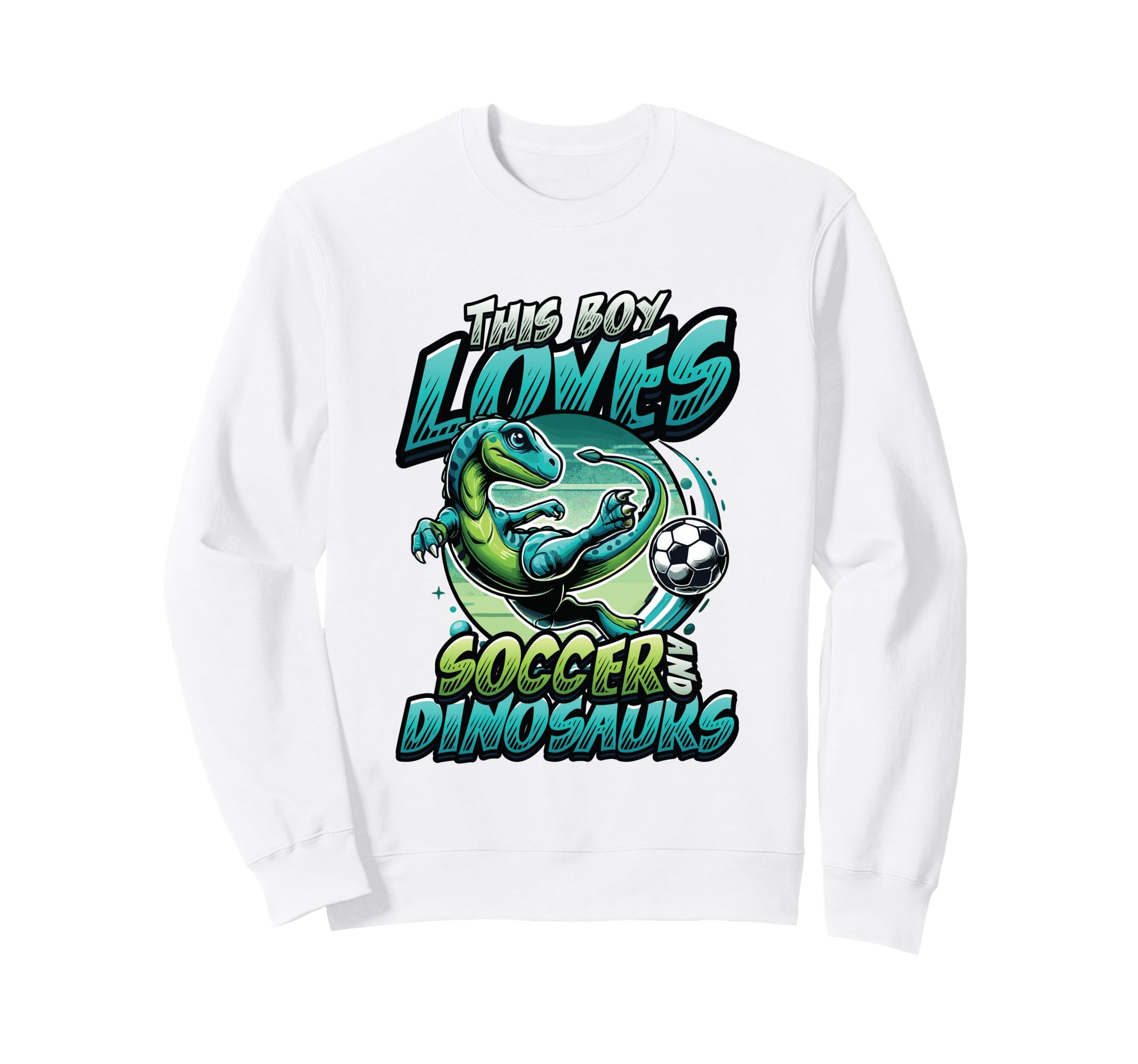 This Loves Soccer And Dinosaurs Sweatshirt - Aesthetic Graphic Men Women - T-Shirt, Sweatshirt, Hoodie