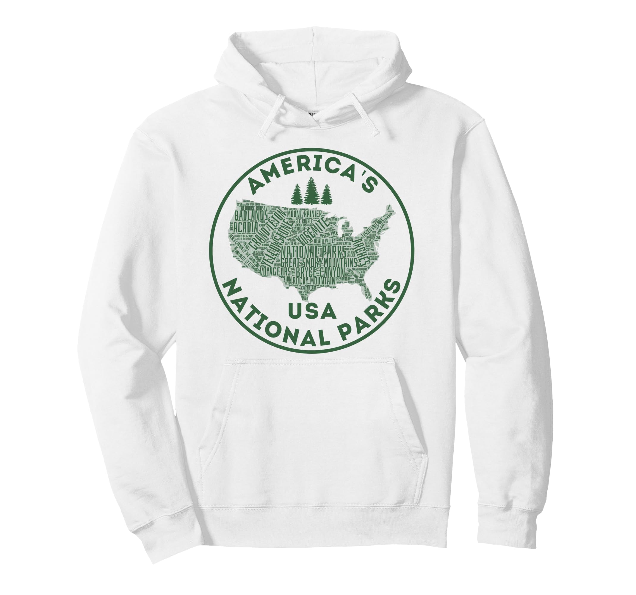 National Parks Map Hiking Travel Hoodie - Fun Novelty Design Unisex - T-Shirt, Sweatshirt, Hoodie