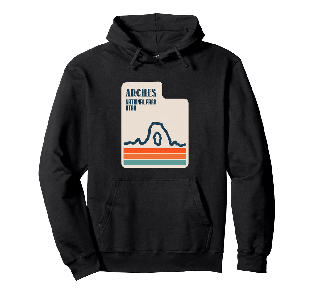 Utah State Map Delicate Arch Arches Hoodie - Trendy Graphic for Adults - T-Shirt, Sweatshirt, Hoodie