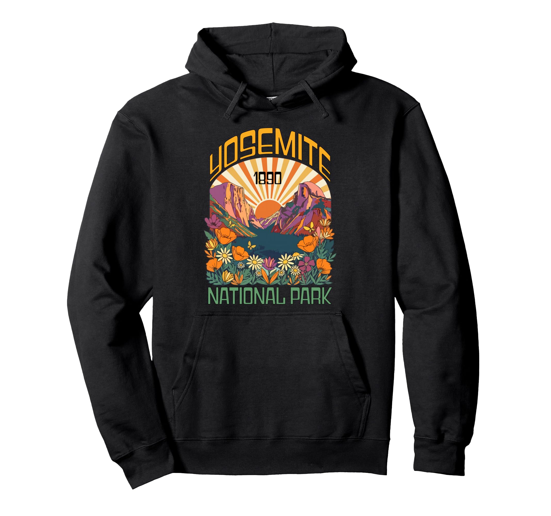 Yosemite National Park 1890 Trail Hoodie - Minimalist Print Men Women - T-Shirt, Sweatshirt, Hoodie