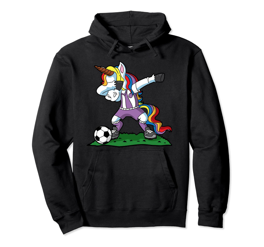 Dabbing Unicorn Soccer Team Coach Gift Hoodie - Fun Novelty Design Unisex - T-Shirt, Sweatshirt, Hoodie
