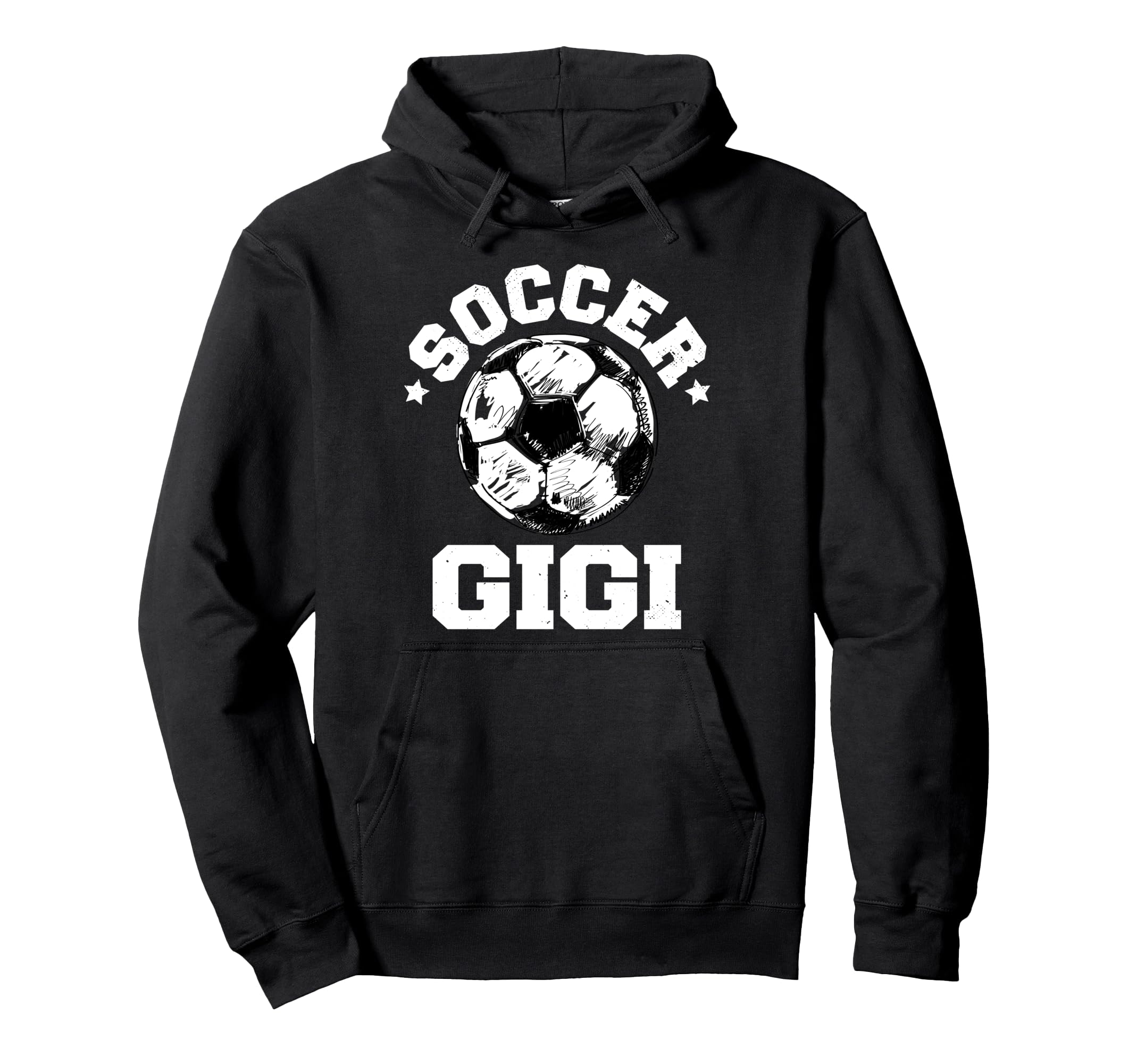 Soccer Gigi Soccer Ball Distressed Hoodie - Fun Novelty Design for Adults - T-Shirt, Sweatshirt, Hoodie