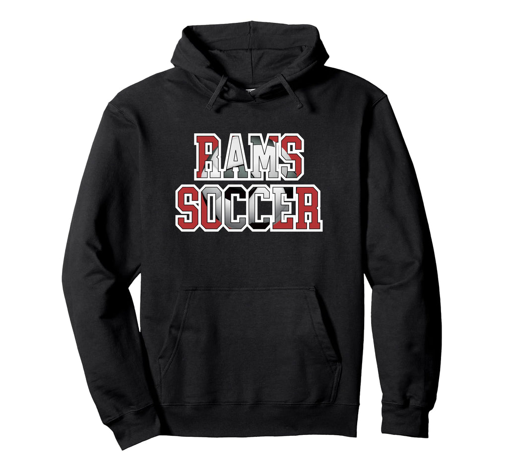 Rams Soccer Mom Game Day Mascot Red Hoodie - Fun Novelty Design for Adults - T-Shirt, Sweatshirt, Hoodie