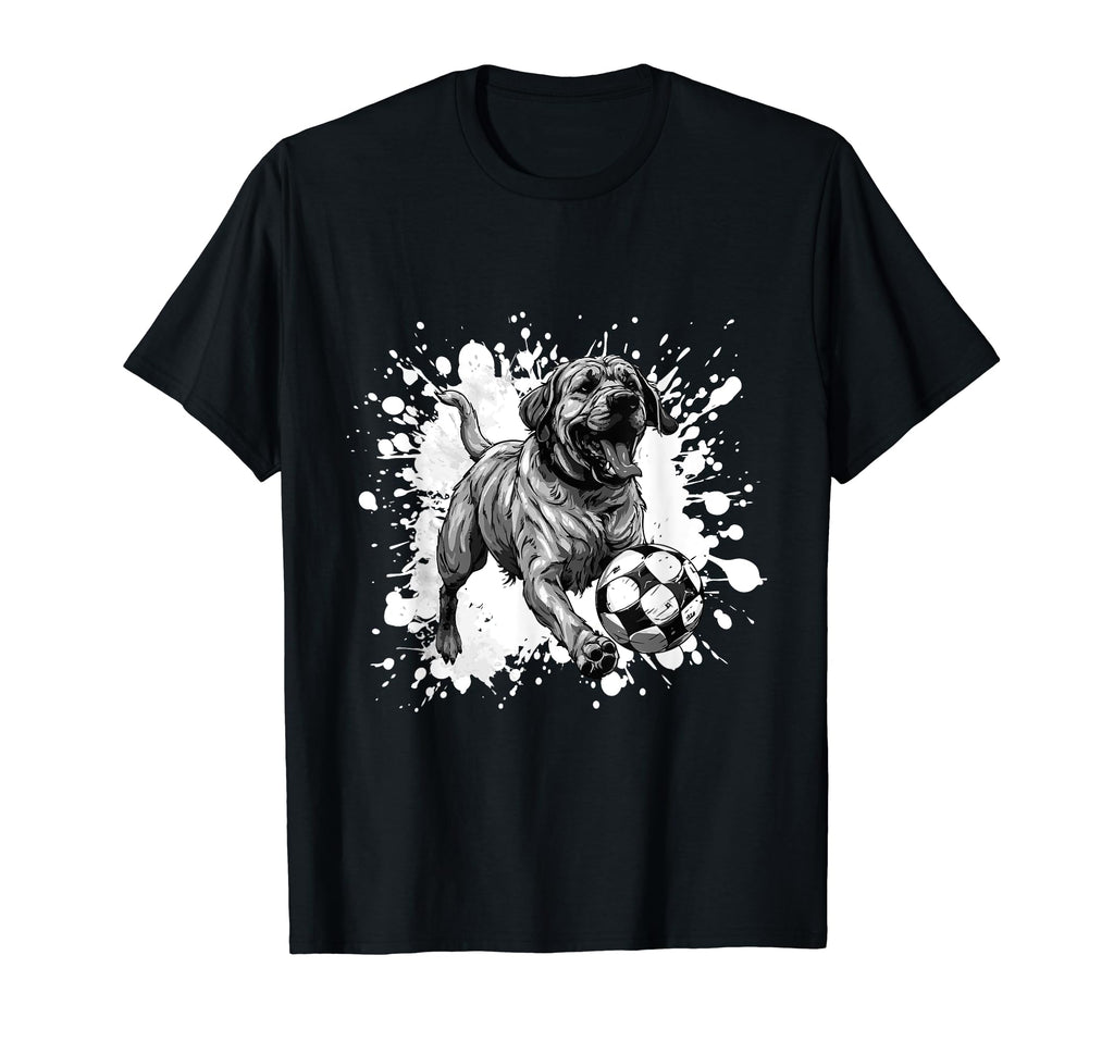 Mastiff Dog Playing Soccer Sports T-Shirt - Novelty Apparel for Adults - T-Shirt, Sweatshirt, Hoodie