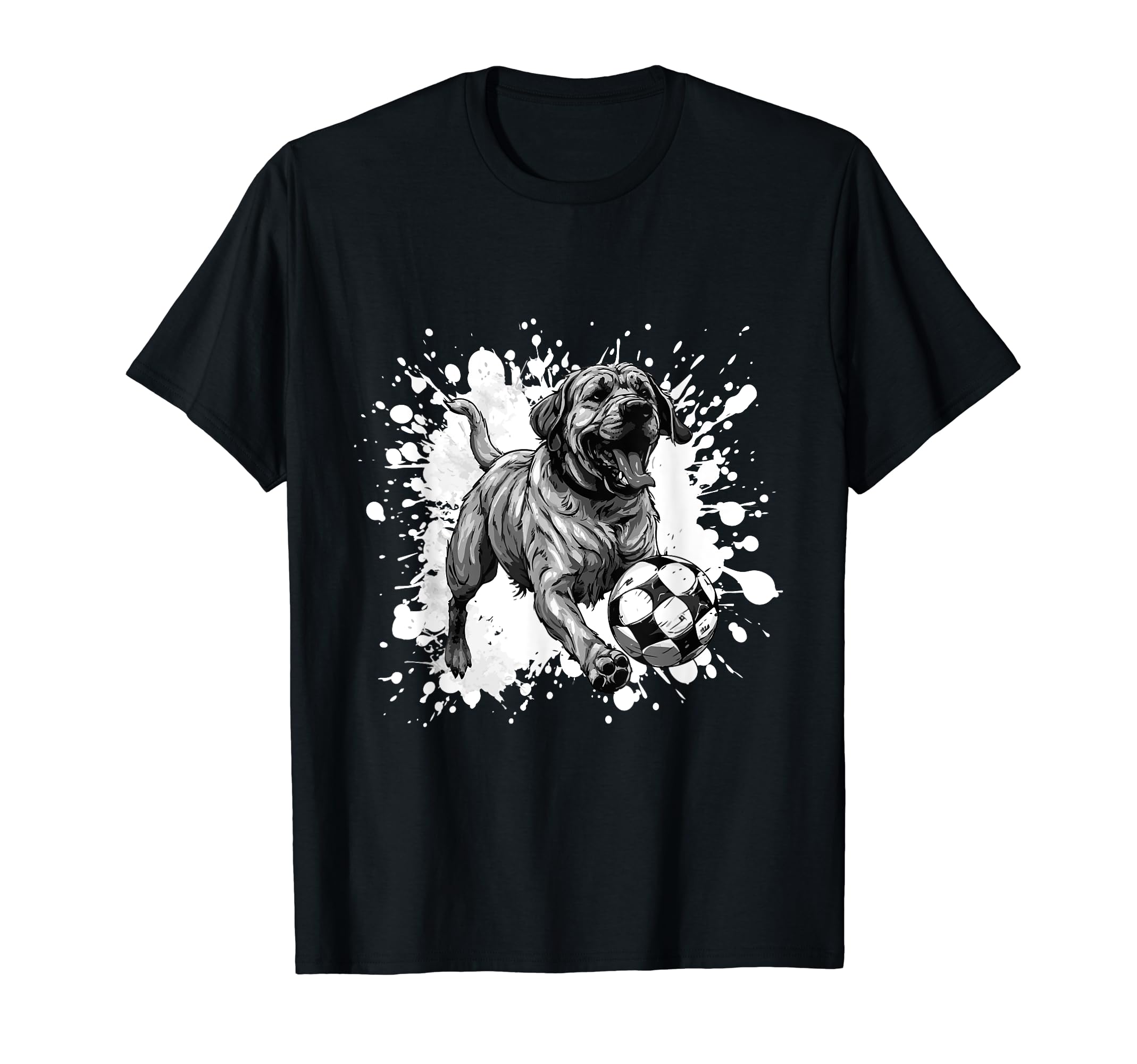 Mastiff Dog Playing Soccer Sports T-Shirt - Novelty Apparel for Adults - T-Shirt, Sweatshirt, Hoodie