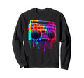 Dripping Paint Boombox Old School Sweatshirt - Novelty Apparel for Adults - T-Shirt, Sweatshirt, Hoodie