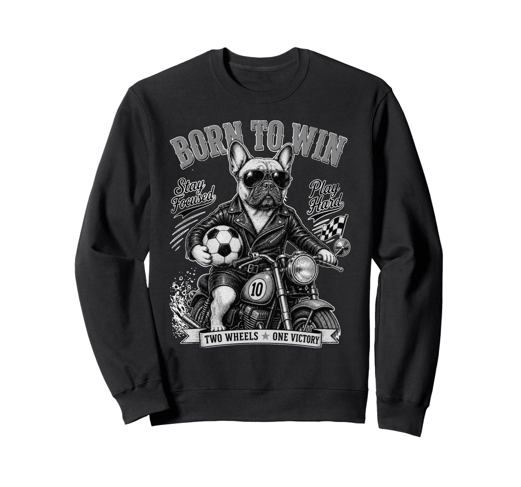 French Bulldog Ride Motorbike Love Sweatshirt - Custom Art Print Unisex - T-Shirt, Sweatshirt, Hoodie
