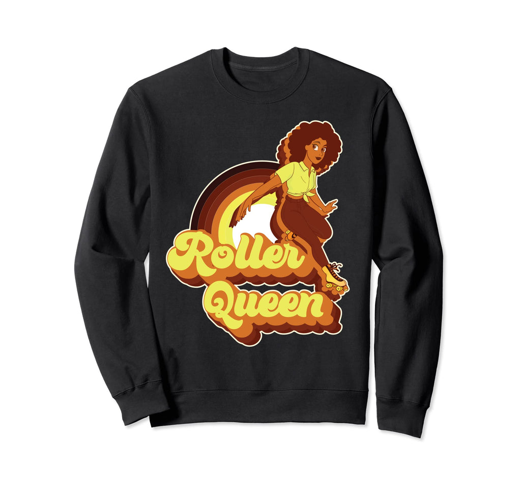 Roller Skating Skate 1970S Afro Sweatshirt - Aesthetic Graphic Unisex - T-Shirt, Sweatshirt, Hoodie