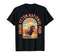 Grand Tetons National Park Bison T-Shirt - Minimalist Print for Adults - T-Shirt, Sweatshirt, Hoodie