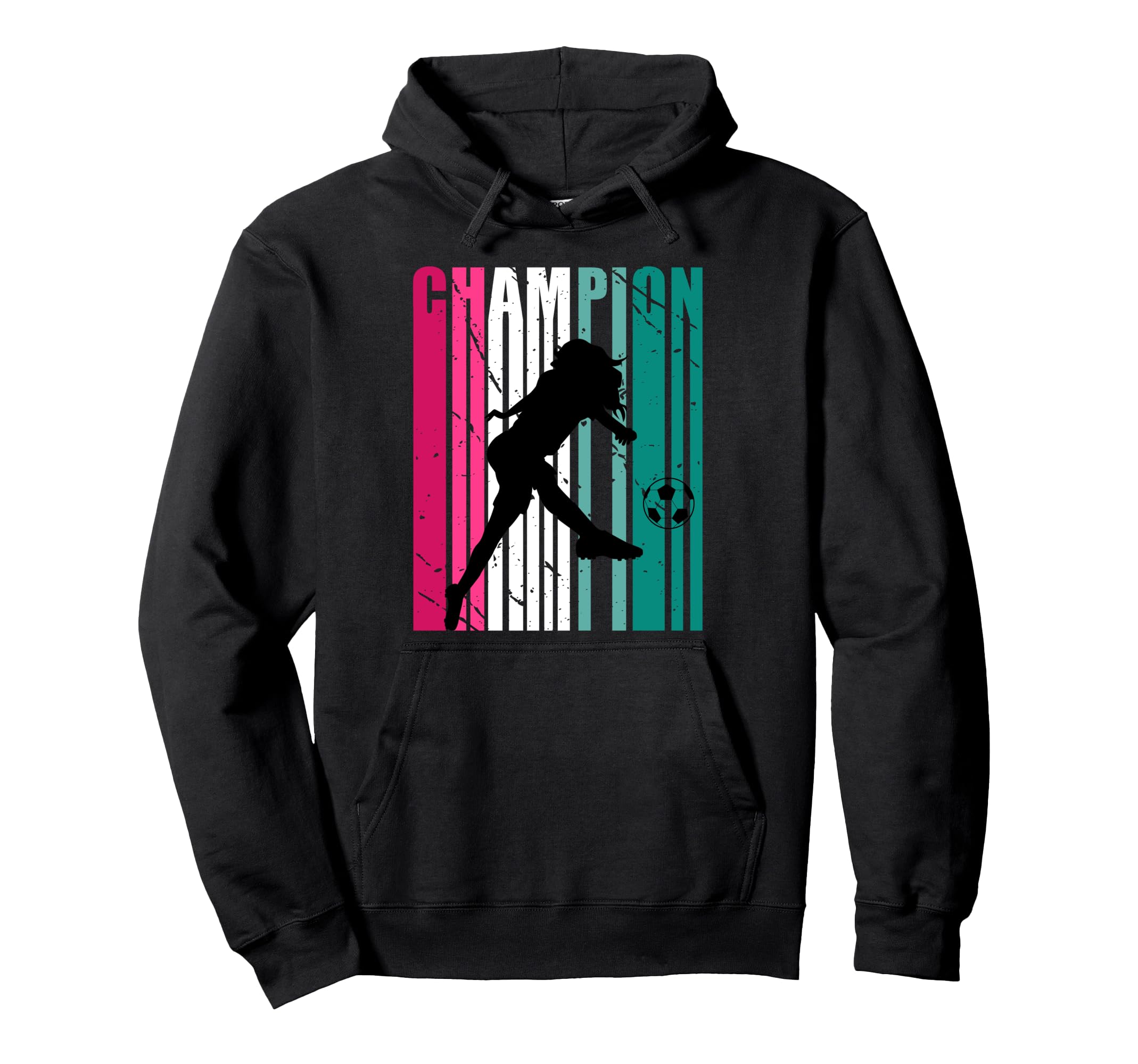 Champion Soccer Football Silhouette Hoodie - Graphic Print Men Women - T-Shirt, Sweatshirt, Hoodie