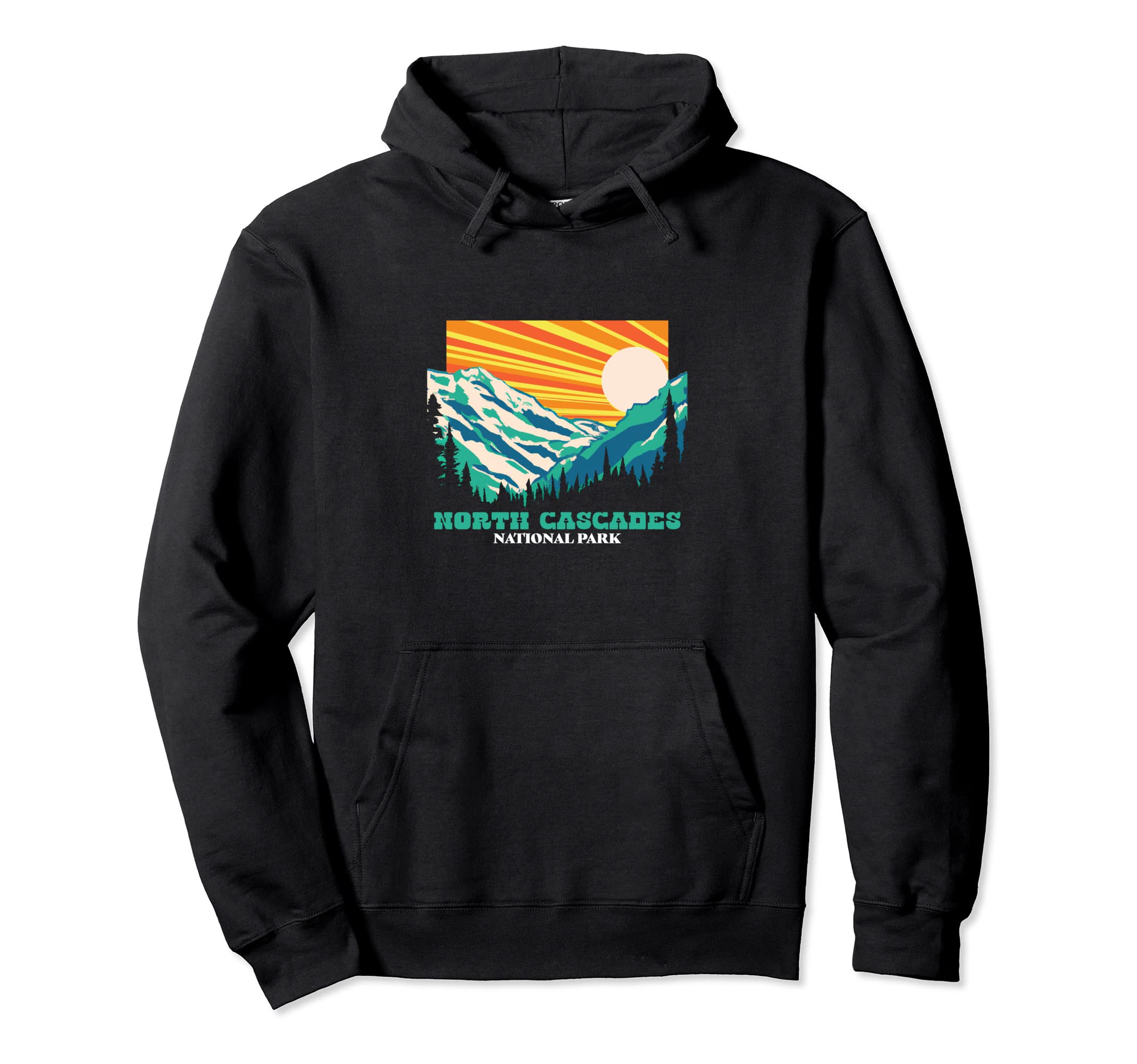 North Cascades National Park Wpa Hoodie - Minimalist Print Unisex - T-Shirt, Sweatshirt, Hoodie