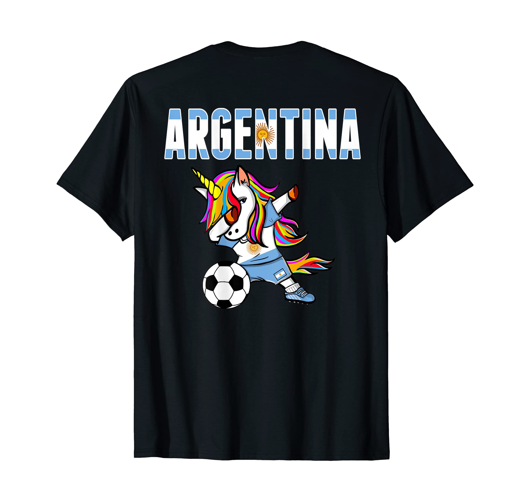 Dabbing Unicorn Argentina Soccer Fan T-Shirt - Unique Graphic Unisex - T-Shirt, Sweatshirt, Hoodie